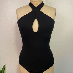 🖤Black Keyhole Halter Top Bodysuit from Elodie in Size Medium Brand NewTags 🏷️